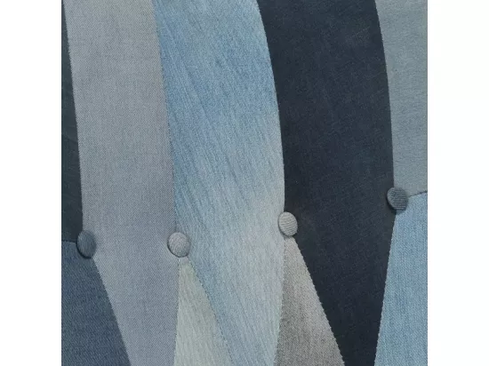 Chaise à bascule avec repose-pied Denim Bleu Toile patchwork