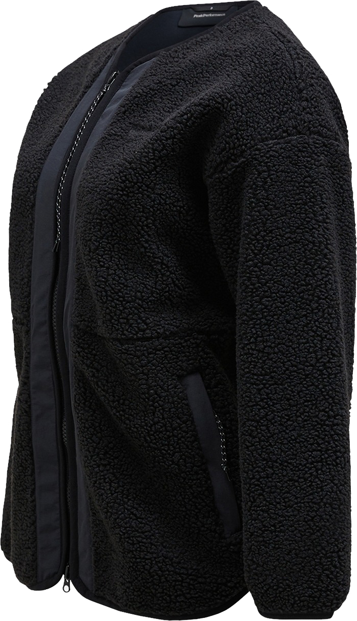 Heavy Pile Oversized Cardigan Dame Black/Black