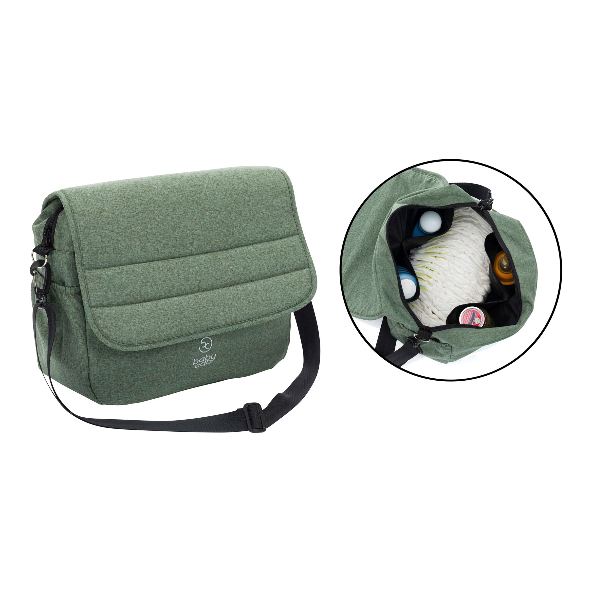 babycab Kombikinderwagen Stockholm Trio-Set (2024) inkl. i-Size Babyschale und Wickeltasche forest green