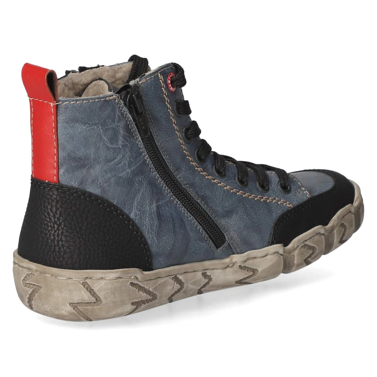 RiekerSchnürboots - blau Kombi