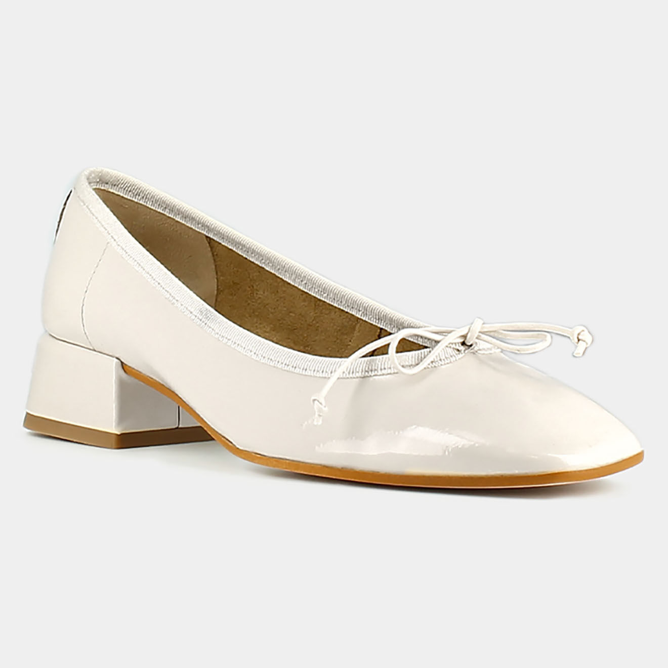 Jonak Ballerines en Cuir verni Sybille écrues