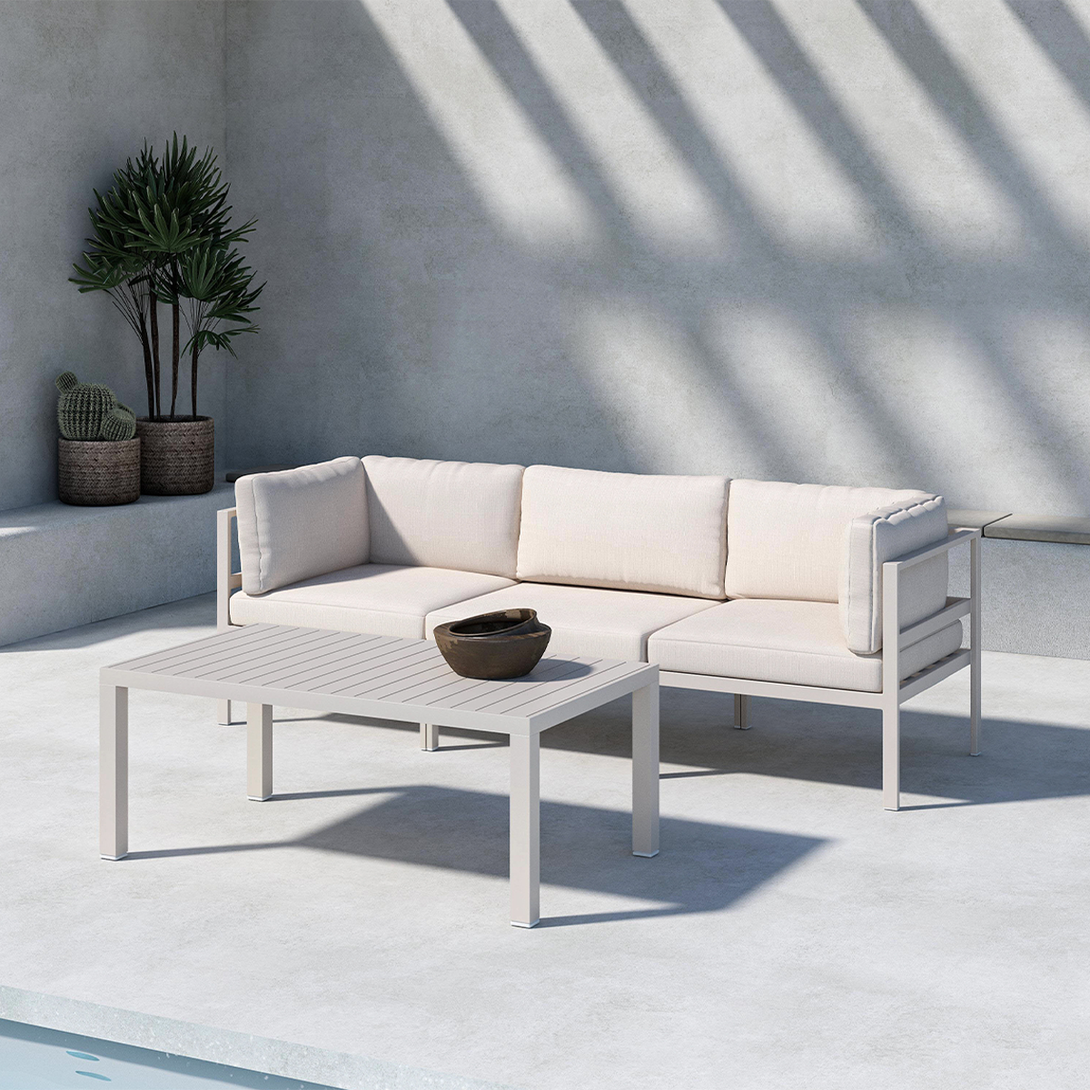 Modulair tuin hoekelement Glen Beige