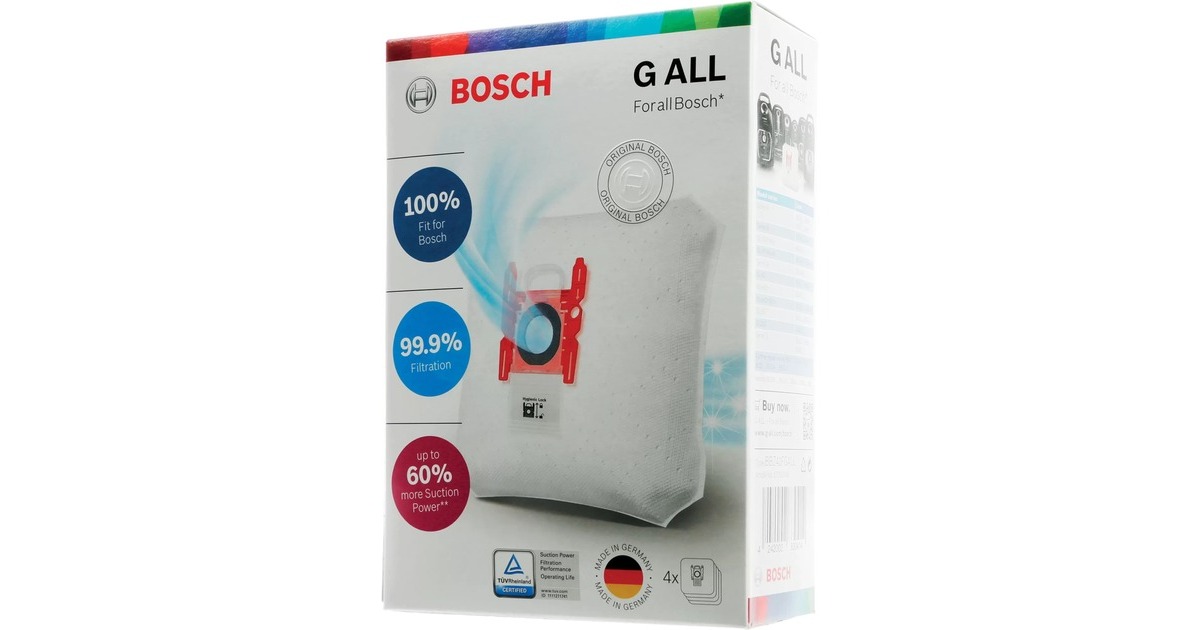 BoschStofzuigerzak Typ G ALL PowerProtect  (Wit, 4 stuks)