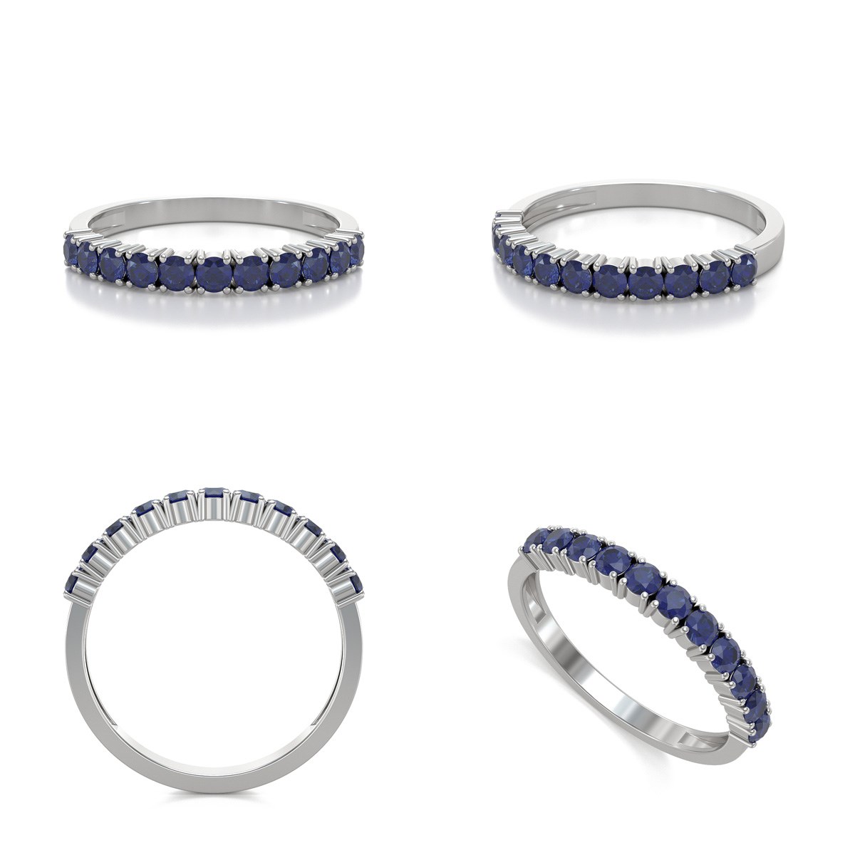 Bague ADEN Or 585 Blanc Saphir 1.64grs