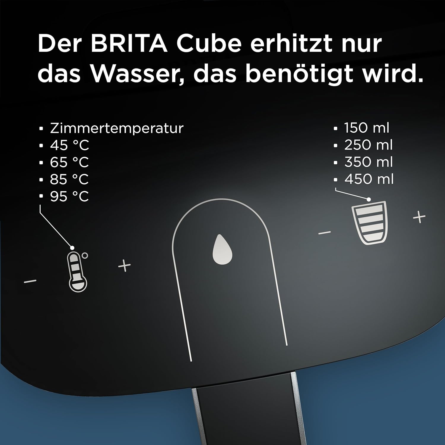 BRITA Heißwasserspender Cube – Wasserspender für zuhause (4L) schwarz – mit UV-C-Technologie, inkl. MAXTRA PRO Extra Kalkschutz Wasserfilterkartusche