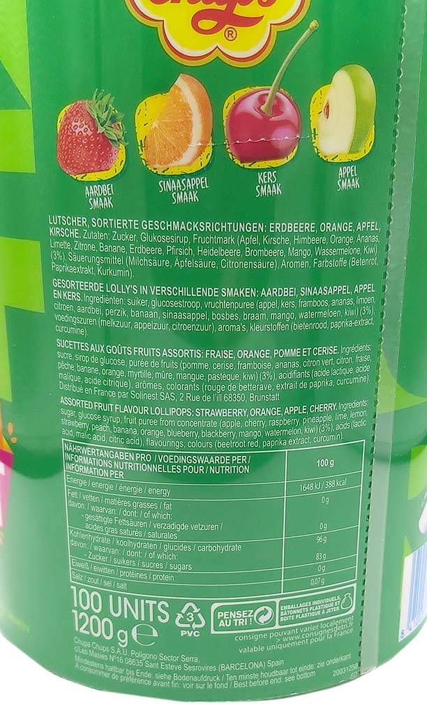 Chupa Chups Frucht Lutscher 100er Dose MHD:28.7.27