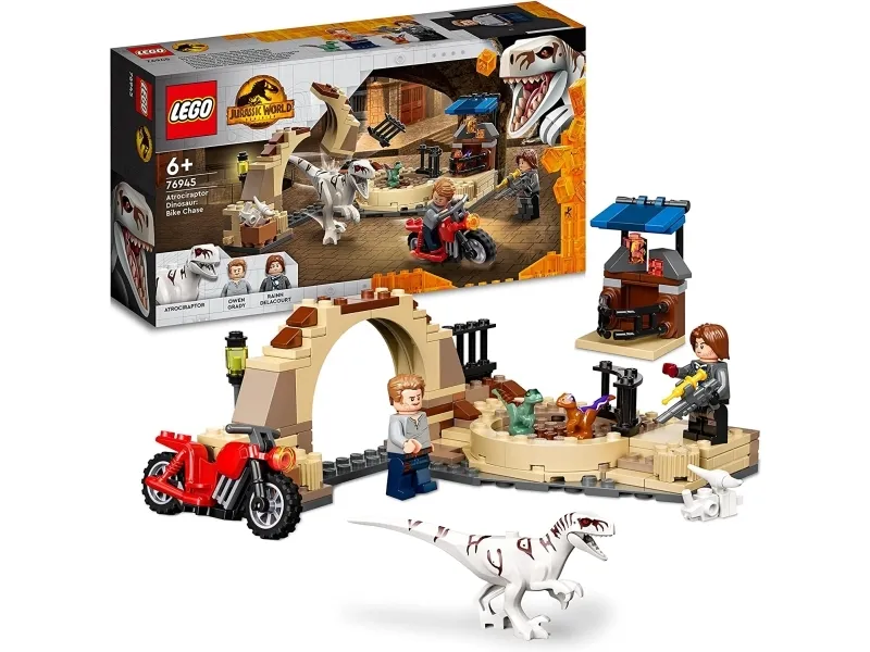 LEGO Jurassic World 76945 Atrociraptor-dinosaur: motorcykeljagt