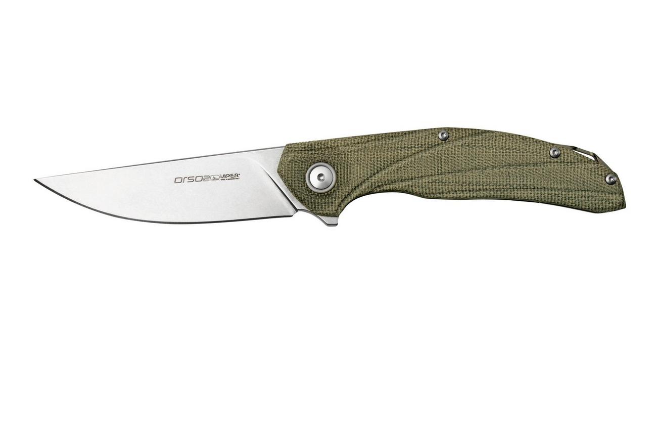 Viper Orso 2 V5998CG Green Canvas Micarta zakmes, Jens Ansø design