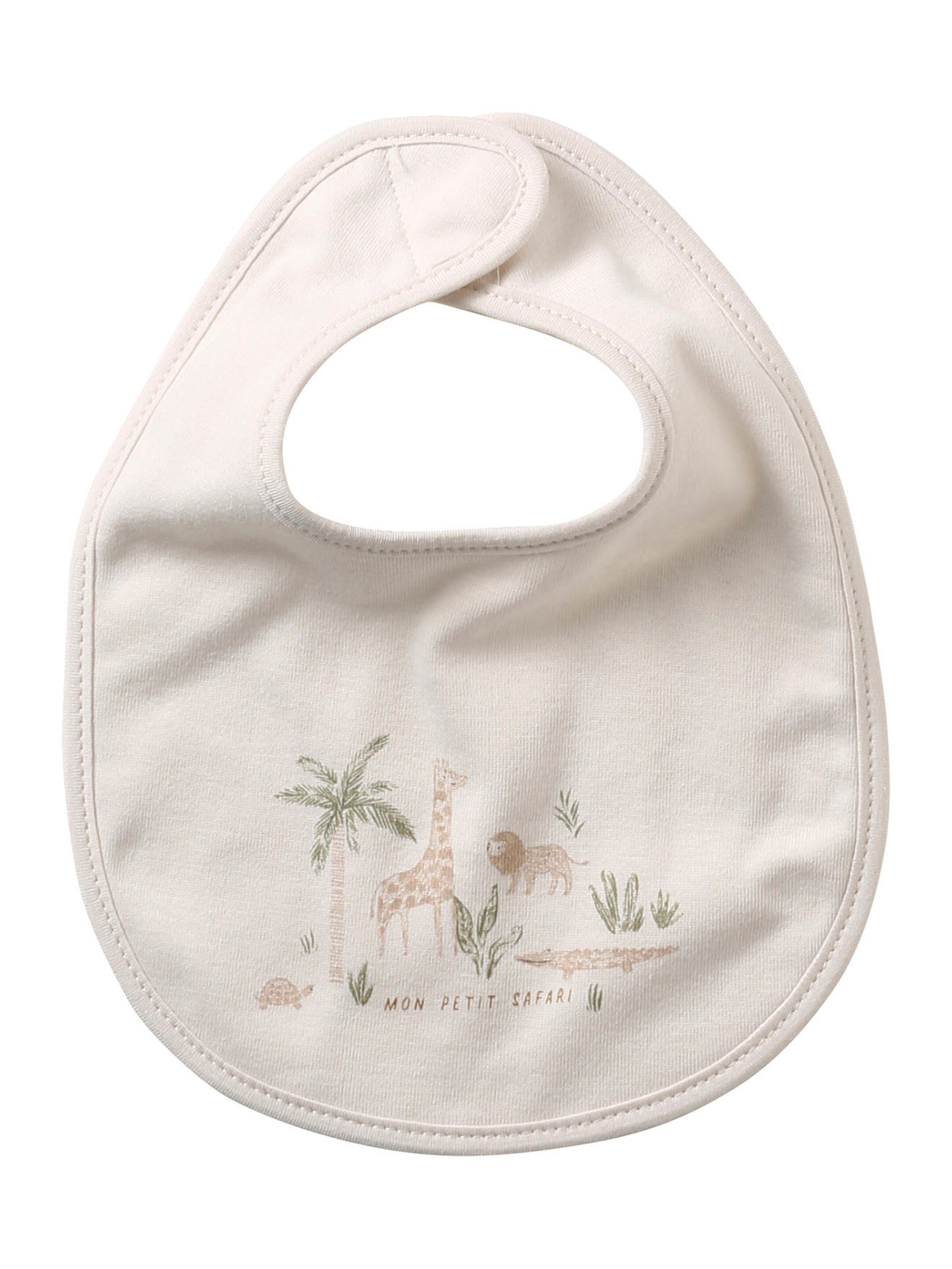 Vertbaudet Bio-Kollektion: 7er-Pack Baby-Lätzchen, Klett beige bedruckt