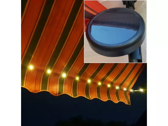 Store banne 300x150 cm avec éclairage led et manivelle