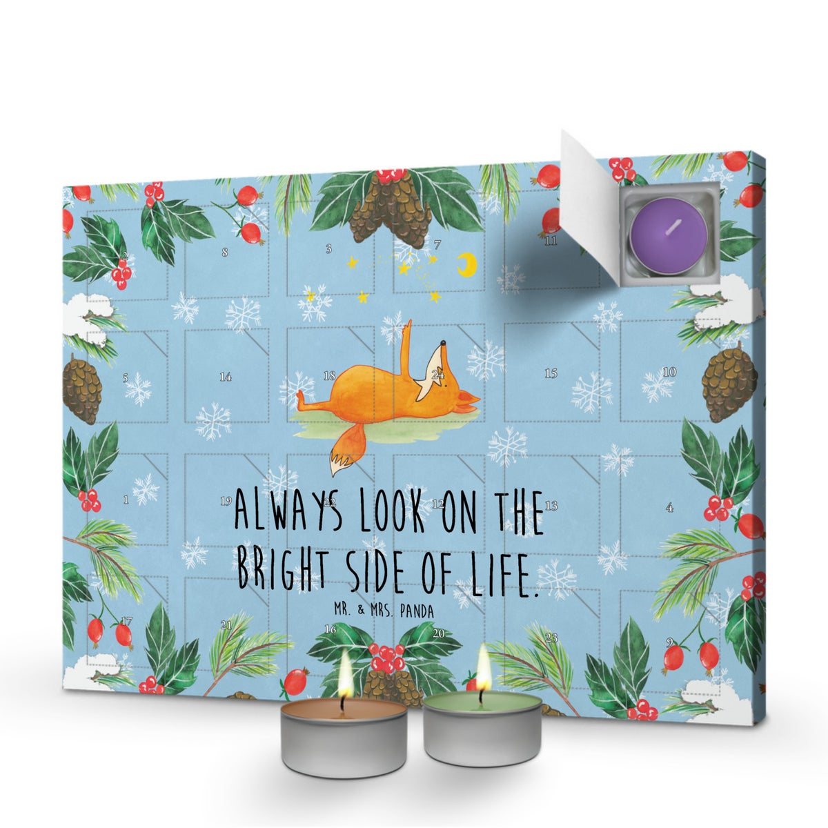 Mr. & Mrs. Panda Geurkaars Adventskalender Fox Stars - Pastelblauw