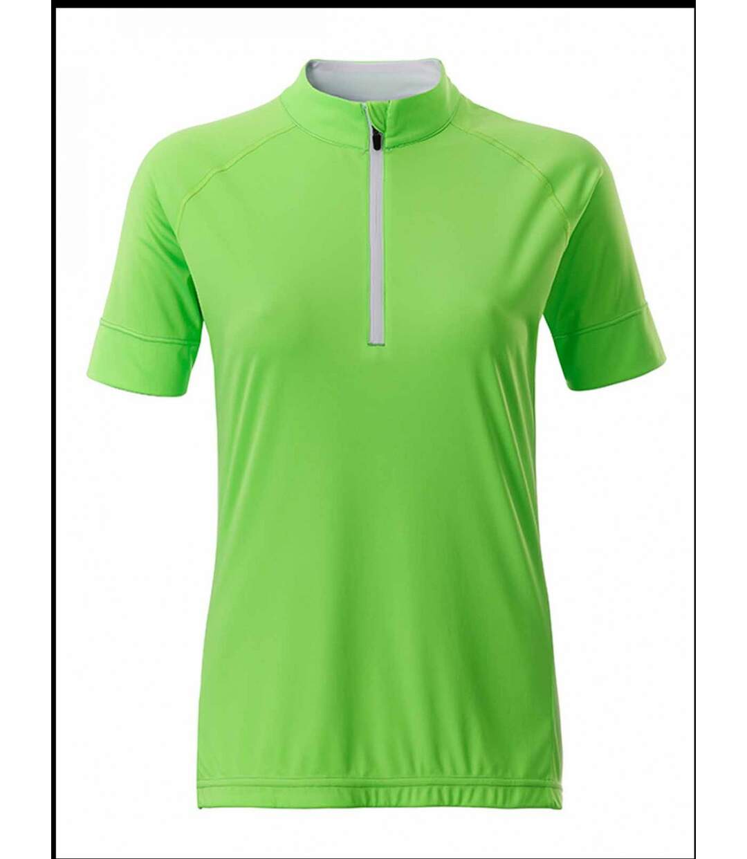 maillot cycliste demi zip - FEMME - JN513 - vert vif