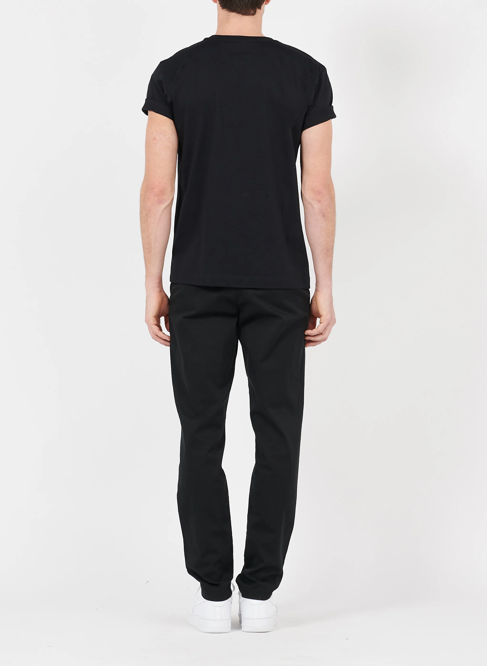 Tee-shirt col rond regular-fit en coton | Noir