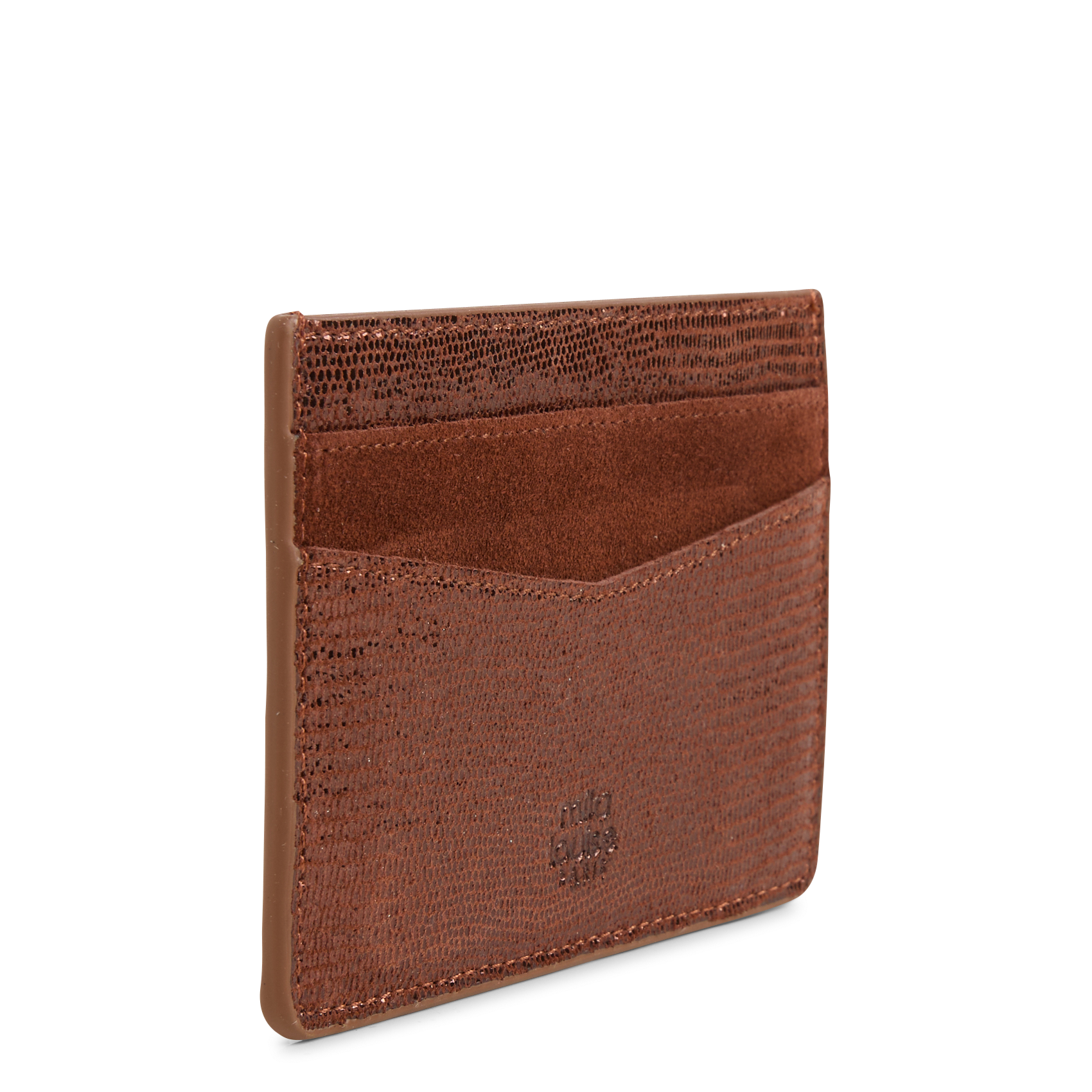 OLAE - Porte-cartes en cuir métallisé | Marron