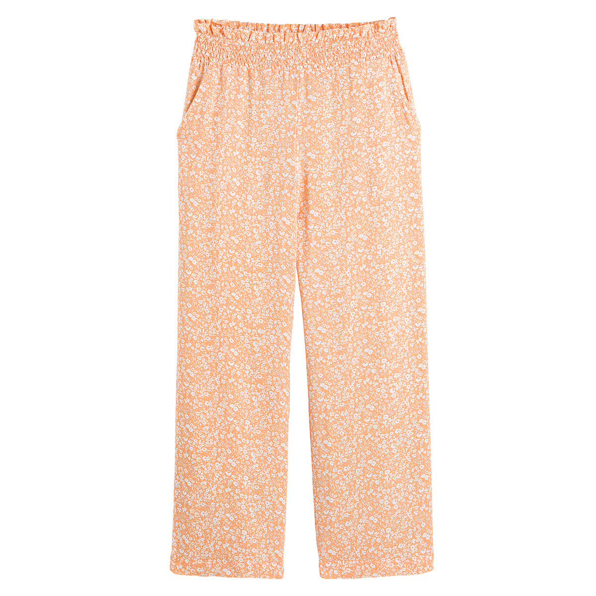 COLEÇÕES LA REDOUTE<br>Calças largas e flexíveis com estampa floral