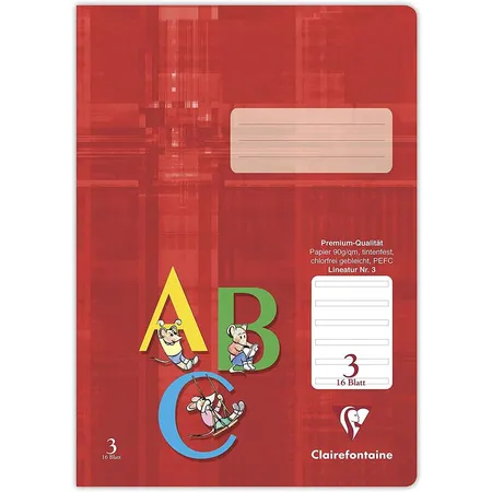 Clairefontaine Premiumheft A4 Lin. 3, 16 Blatt, 90g/m², satiniertes Papier