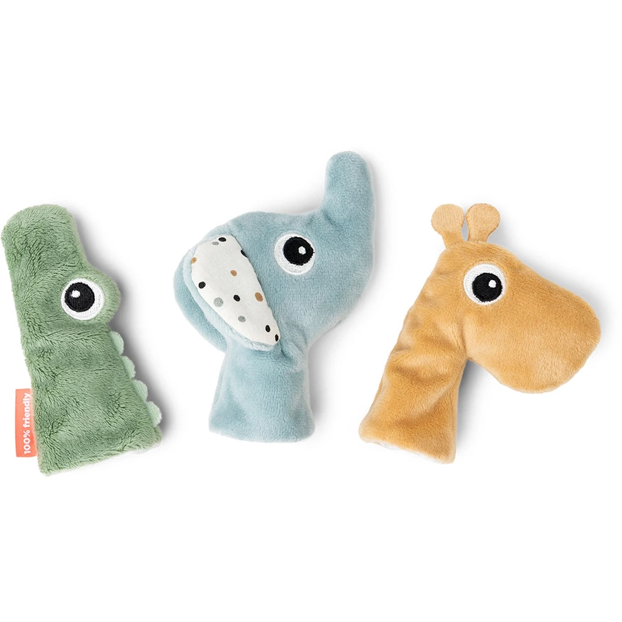 Done by Deer™ Fingerpuppenset 3 Stück Deer friends Farbmix