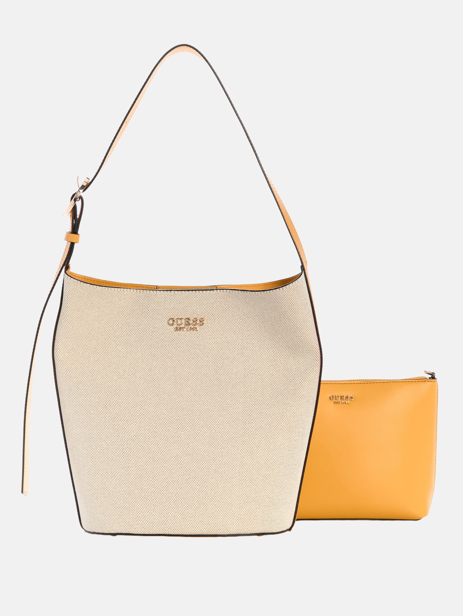 Bolsa grande tipo balde em lona Nicolette