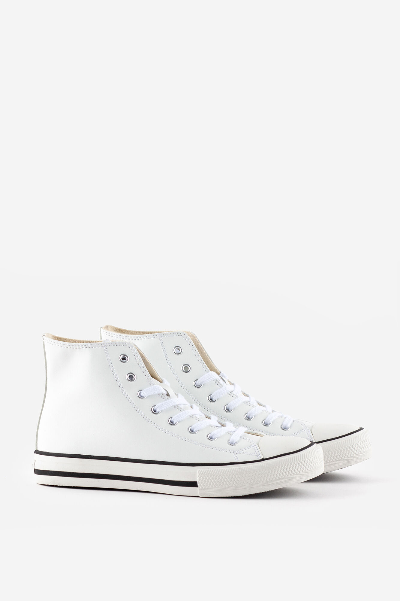 Bota de cano alto com efeito de couro