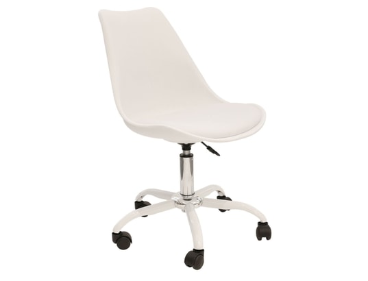 THE HOME DECO FACTORY - Chaise de bureau à roulettes design kiruna - blanc
