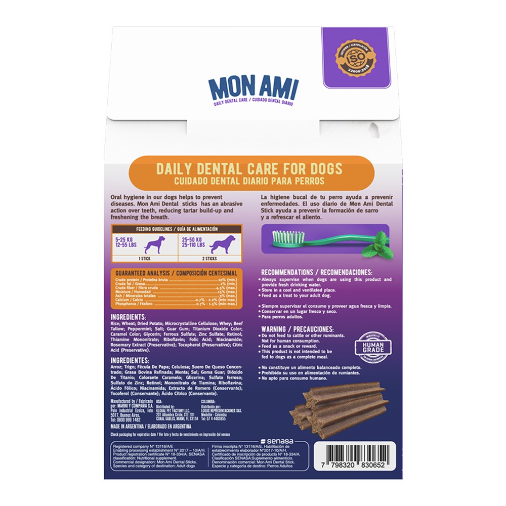 Dental Stick para higiene bucal de cães. Fabricado na Argentina.