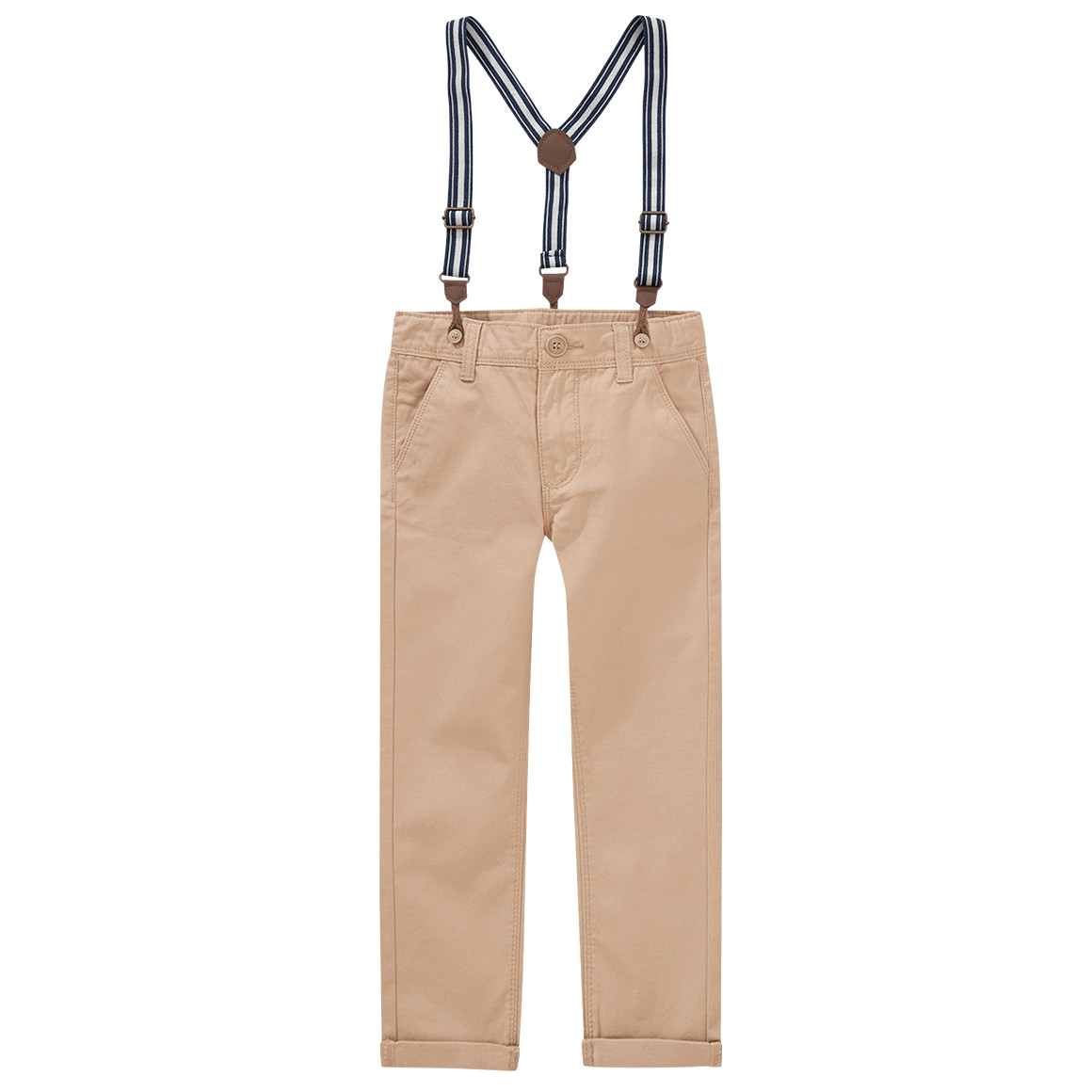 Yigga Jungen Chinohose mit Hosenträgern beige