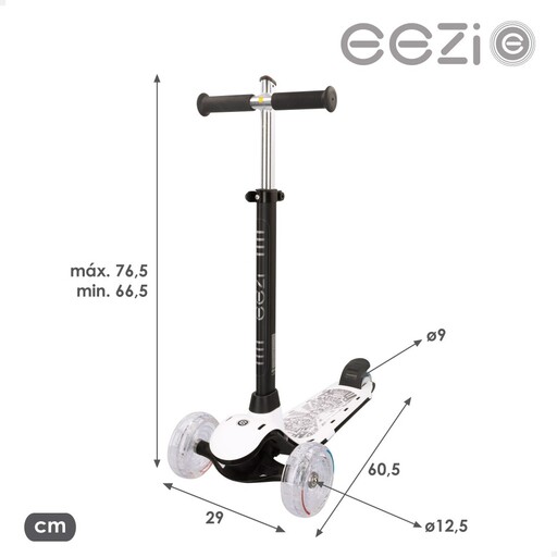 Patinete Eezi de 3 rodas com luzes multicoloridas personalizáveis