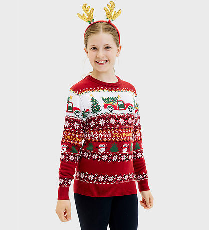 Jule-Sweaters Bluse - Driving Home For Christmas - R?d