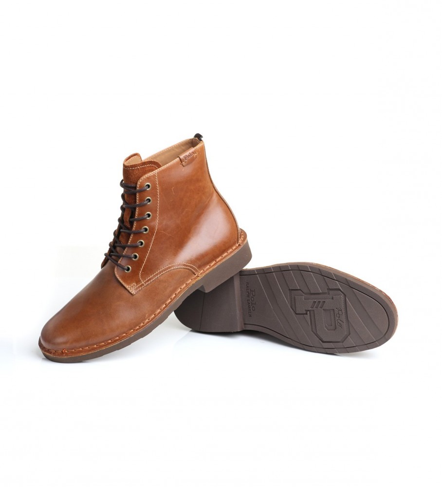 Botas de couro marrom Ralph Lauren