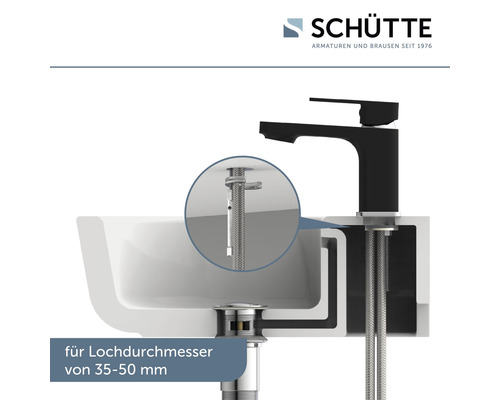 SCHÜTTE Wastafelkraan MADAGASKAR zwart chroom 43106