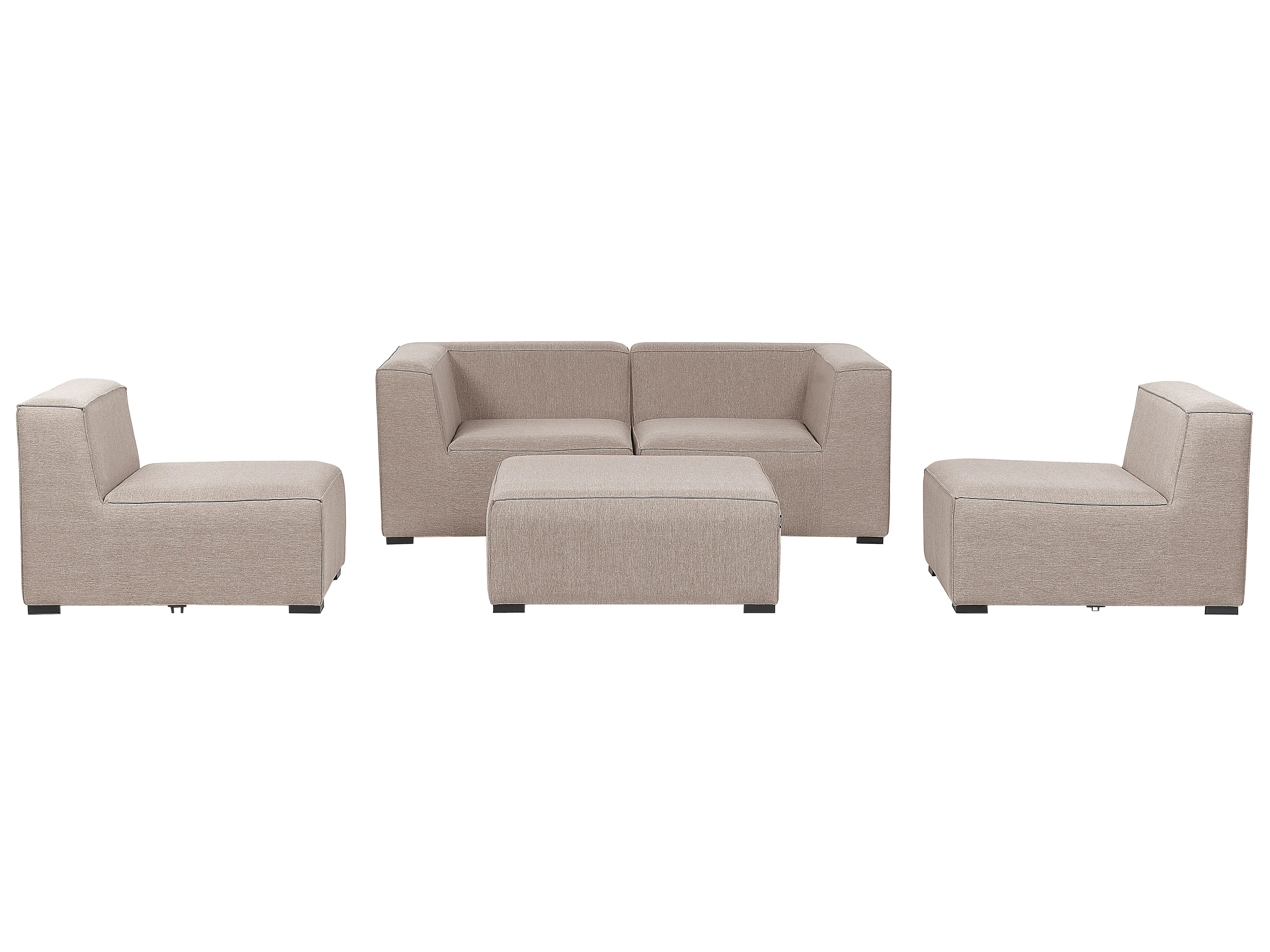 Tuin loungebank met ottomaan 4-zits AREZZO modulair Beige