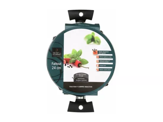 Faitout avec couvercle en verre - D 24 cm - Aluminium