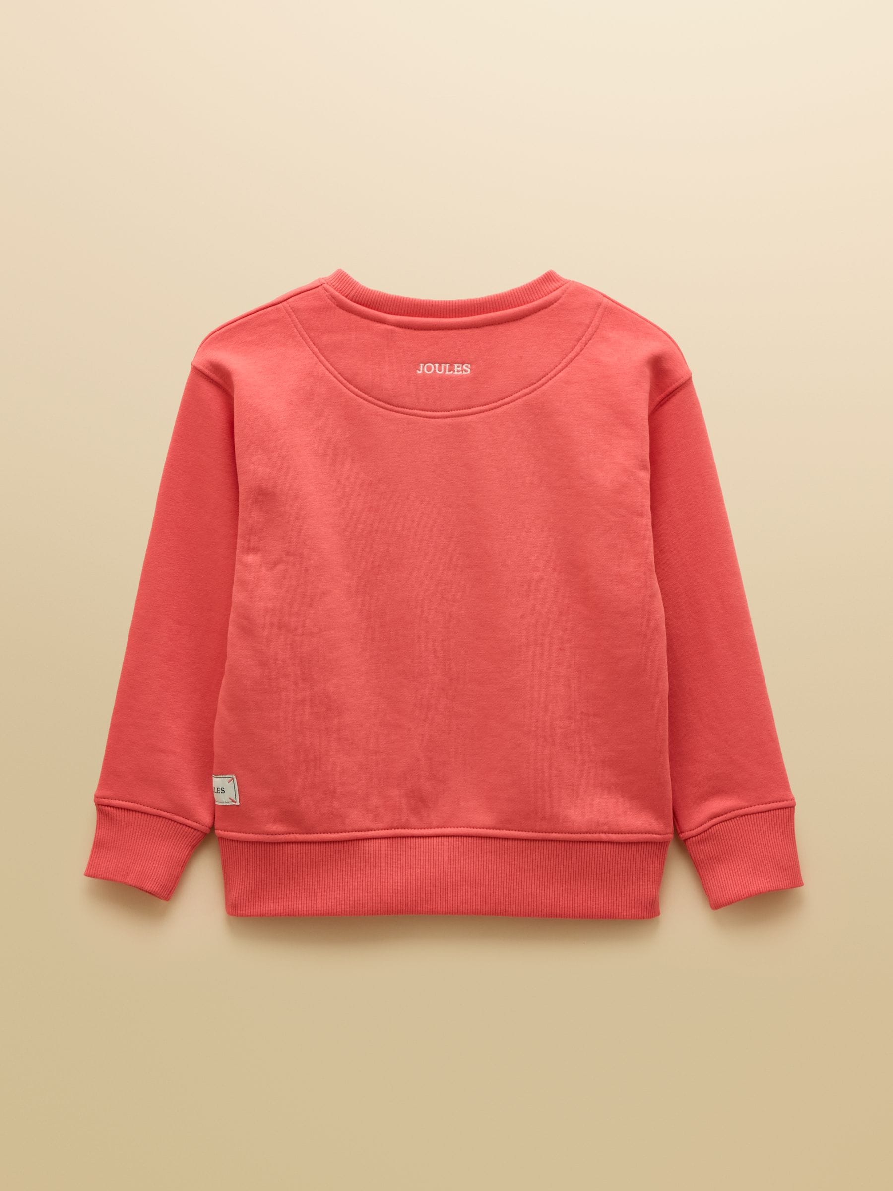 Rood - Joules Sundaze sweatshirt met slogan en ronde hals voor kinderen