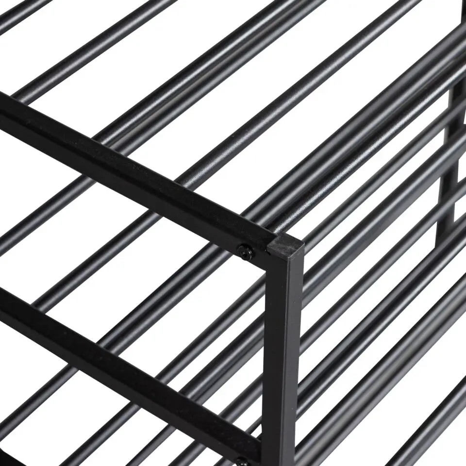 WOOOD Ferro Schoenenrek - Metaal - Zwart - 80x85x35