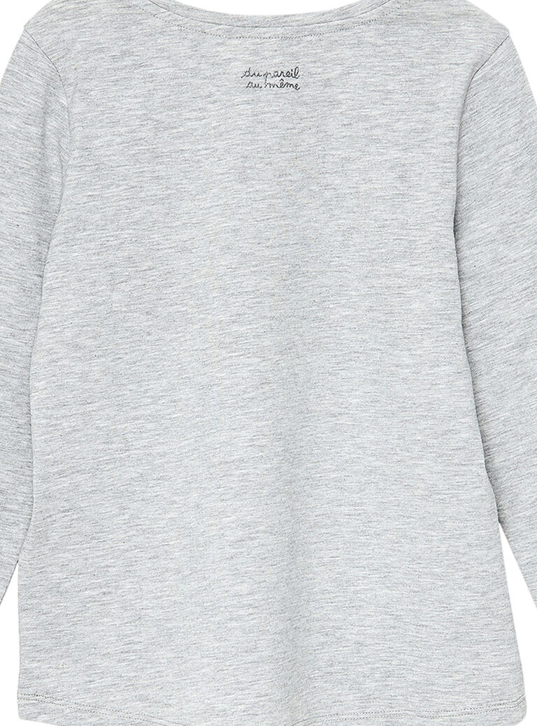 Tee Shirt Manches Longues Gris chiné