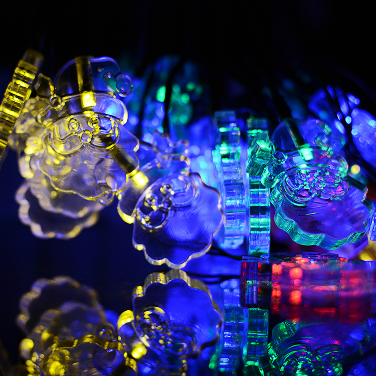 (5.5) 20 LED's Weihnachts Deko Lichterkette Weihnachtsmann Beleuchtung 8 Modi   Fernbedienung (Batteriebetrieben) - Bunt