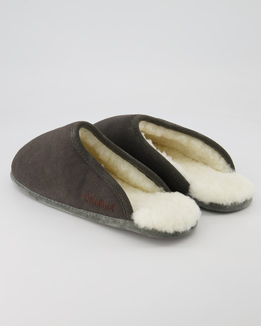 Fellhof Pantoffel Trendy Hausschuhe in Grau