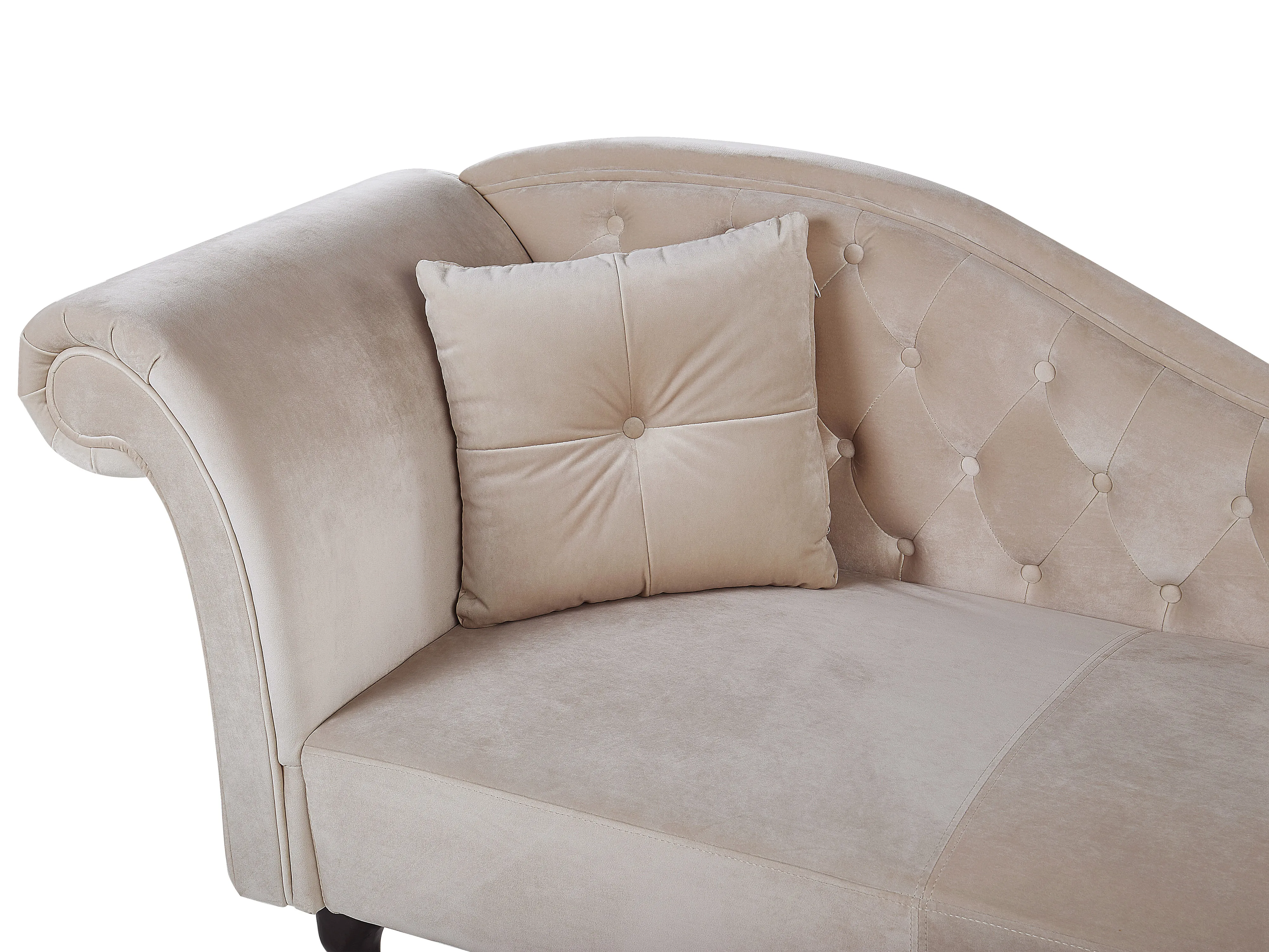Linkszijdige chaise longue LATTES Fluweel Beige