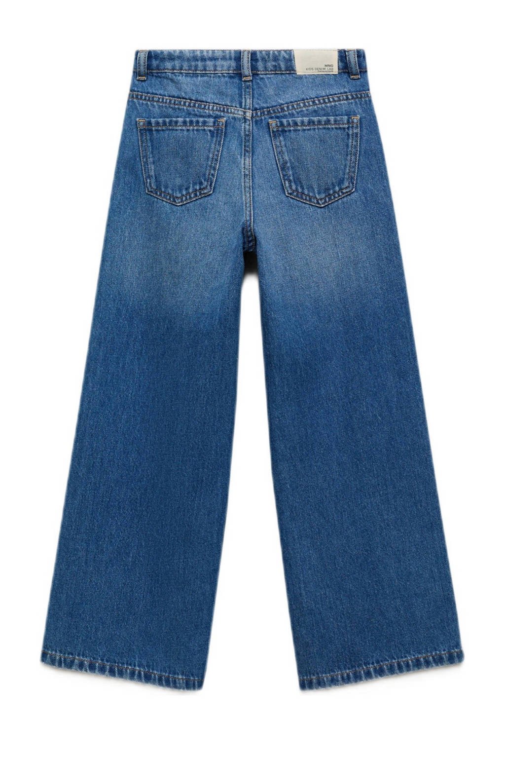 Mango Kids wide leg jeans dark blue denim
