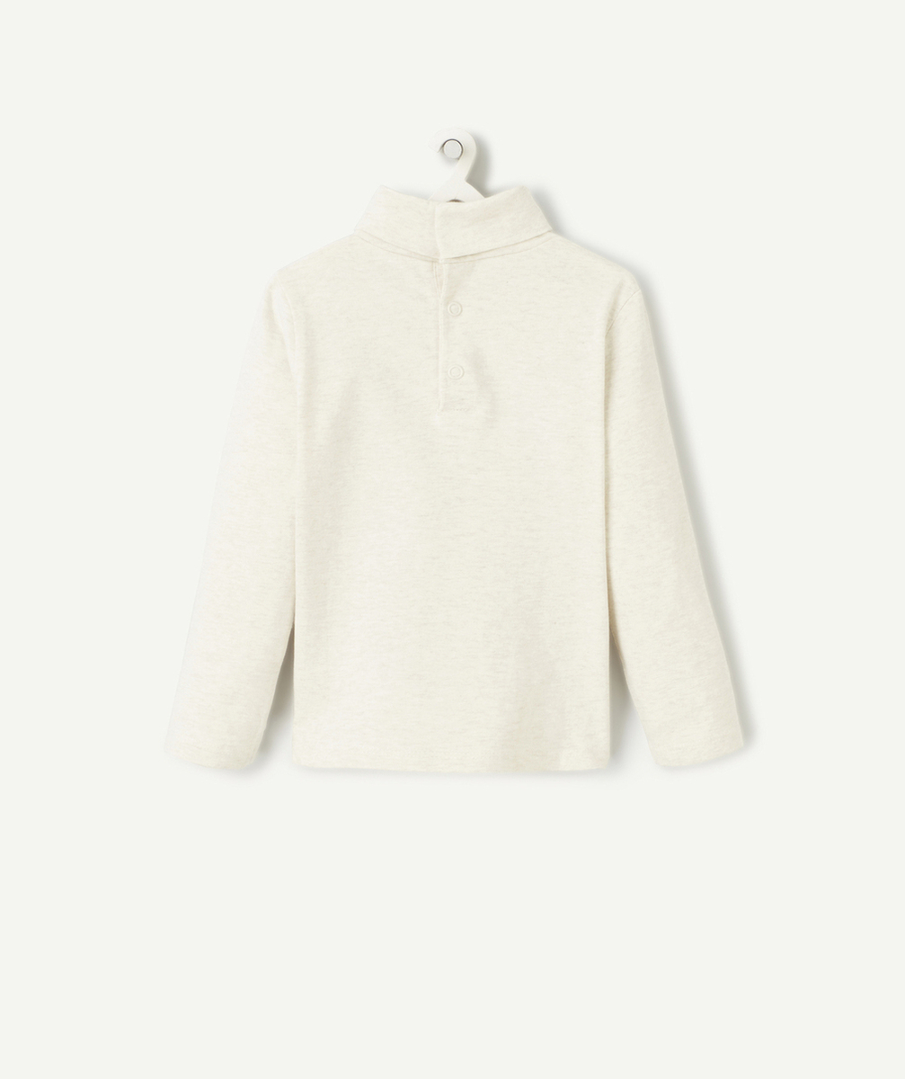 SOUS-PULL BÉBÉ GARÇON EN COTON BIO GRIS CHINÉ ET MESSAGE