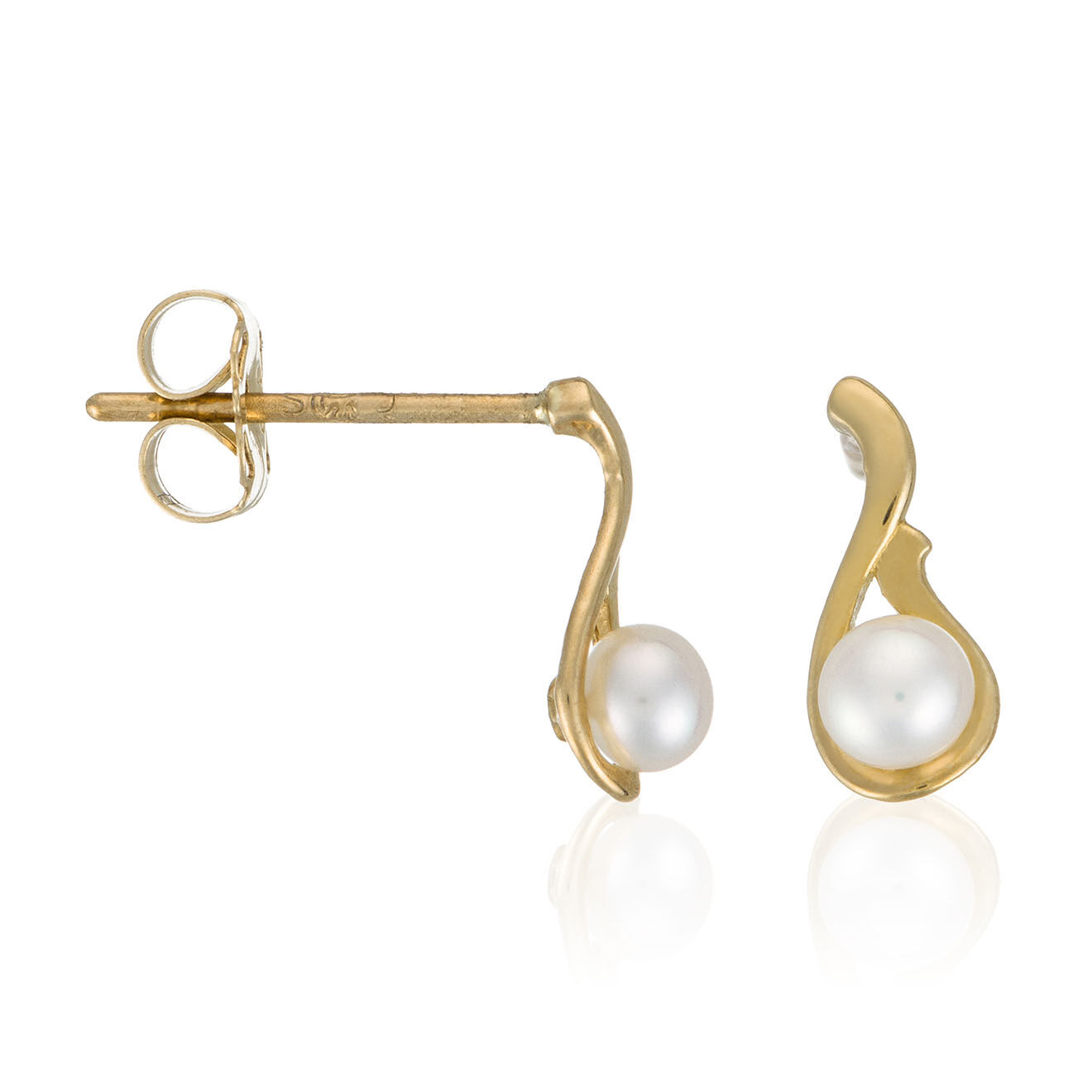 Instant d'Or Boucle d'oreilles Goutte Perlée perle blanche or jaune