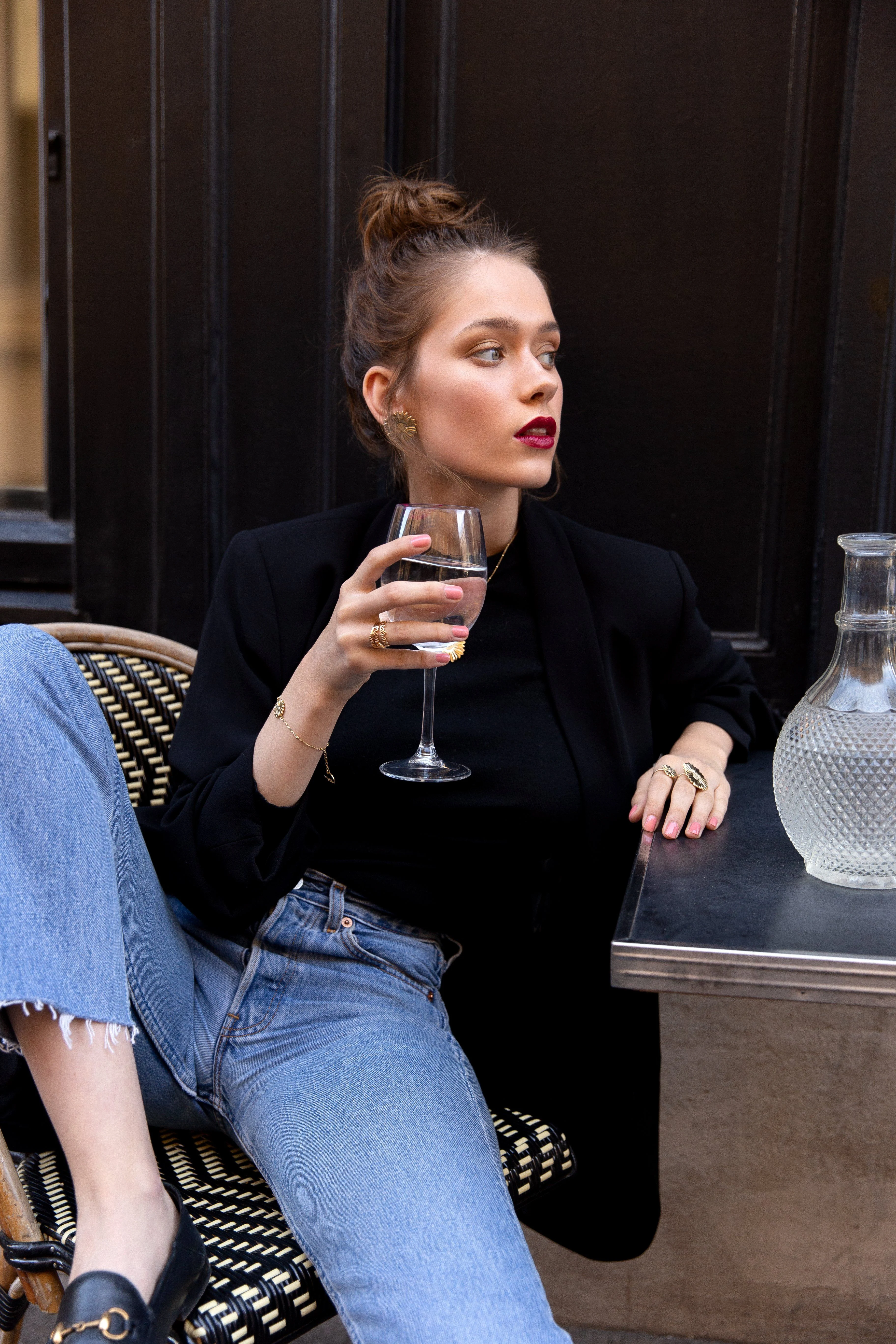 MAÏA - Maxi boucles d'oreilles puces fleurs doré à l'or fin | Argent
