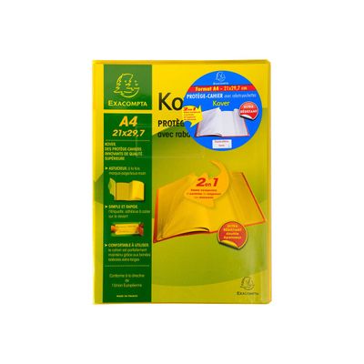 Exacompta Kover - Protège cahier avec rabats/pochettes - A4 (21 x 29,7 cm) - disponible dans différentes couleurs translucides
