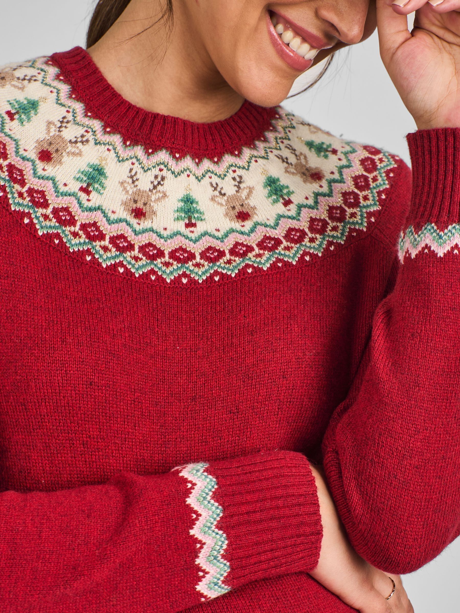 JoJo Maman Bébé trui met rendier en Fairisle-patroon