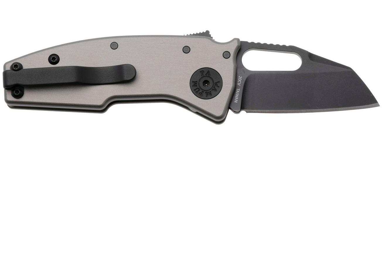 Demko Nano-Shark, NANO-20CV-ARTILLERY GREY ALUM-SF, Stealth DLC CPM 20CV Shark Foot, Artillery Grey Aluminum zakmes