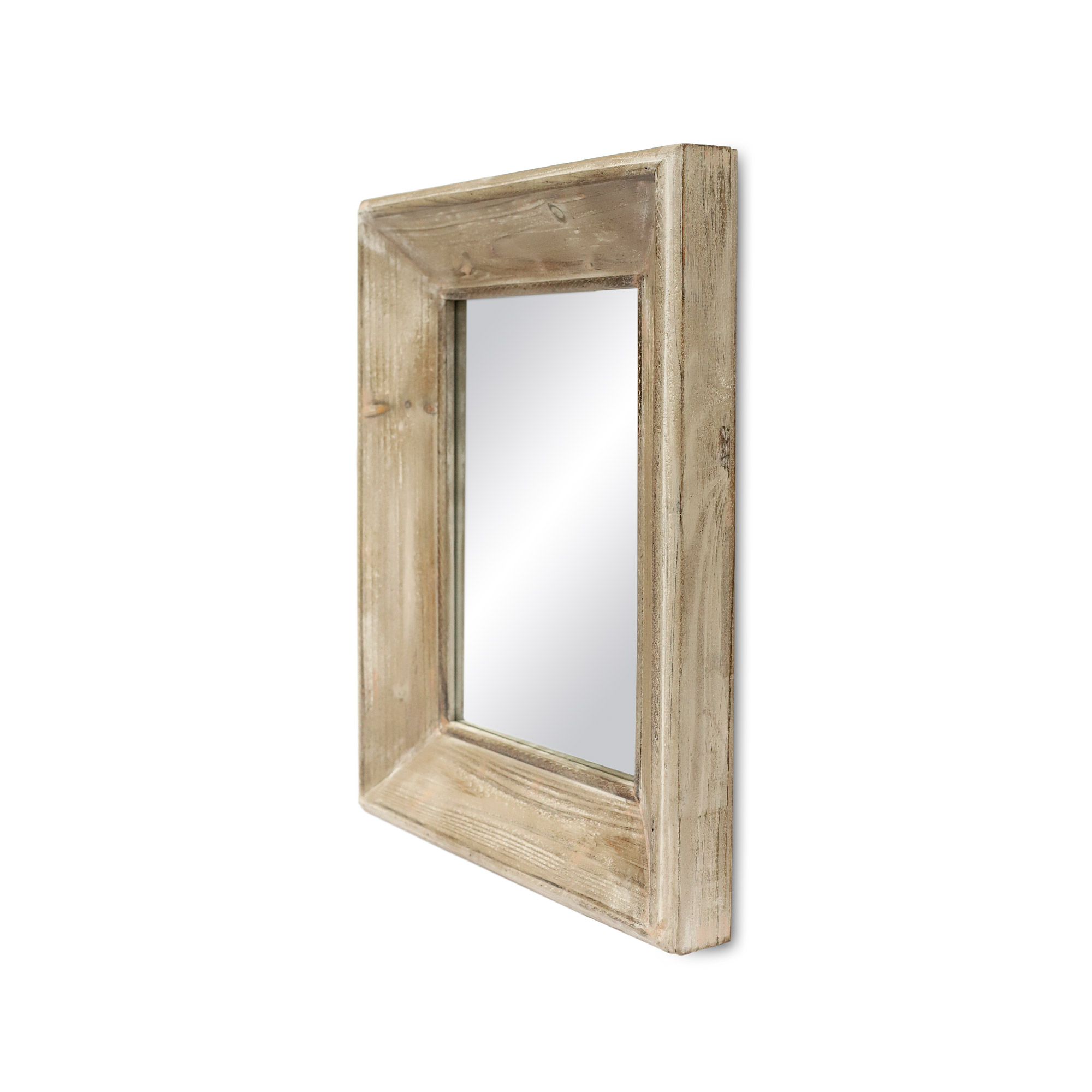 Spiegel im Holzrahmen, natur, B 48 cm, H 58 cm, T 6 cm von fischer's lagerhaus