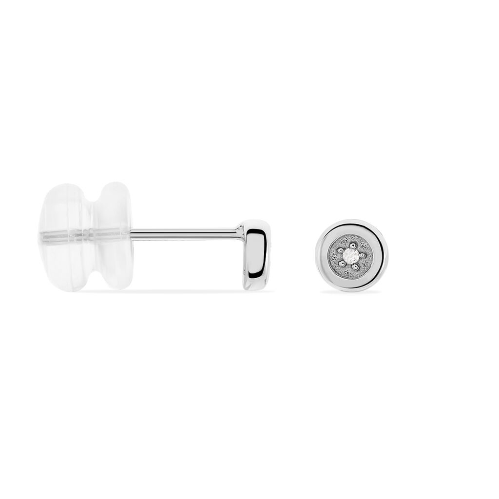 Boucles D'oreilles Puces Fatiana Or Blanc Diamant