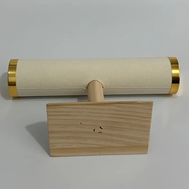 (23x5cm) Holz Schmuck Halterung Tisch Ständer für Uhr   Armbänder - Beige