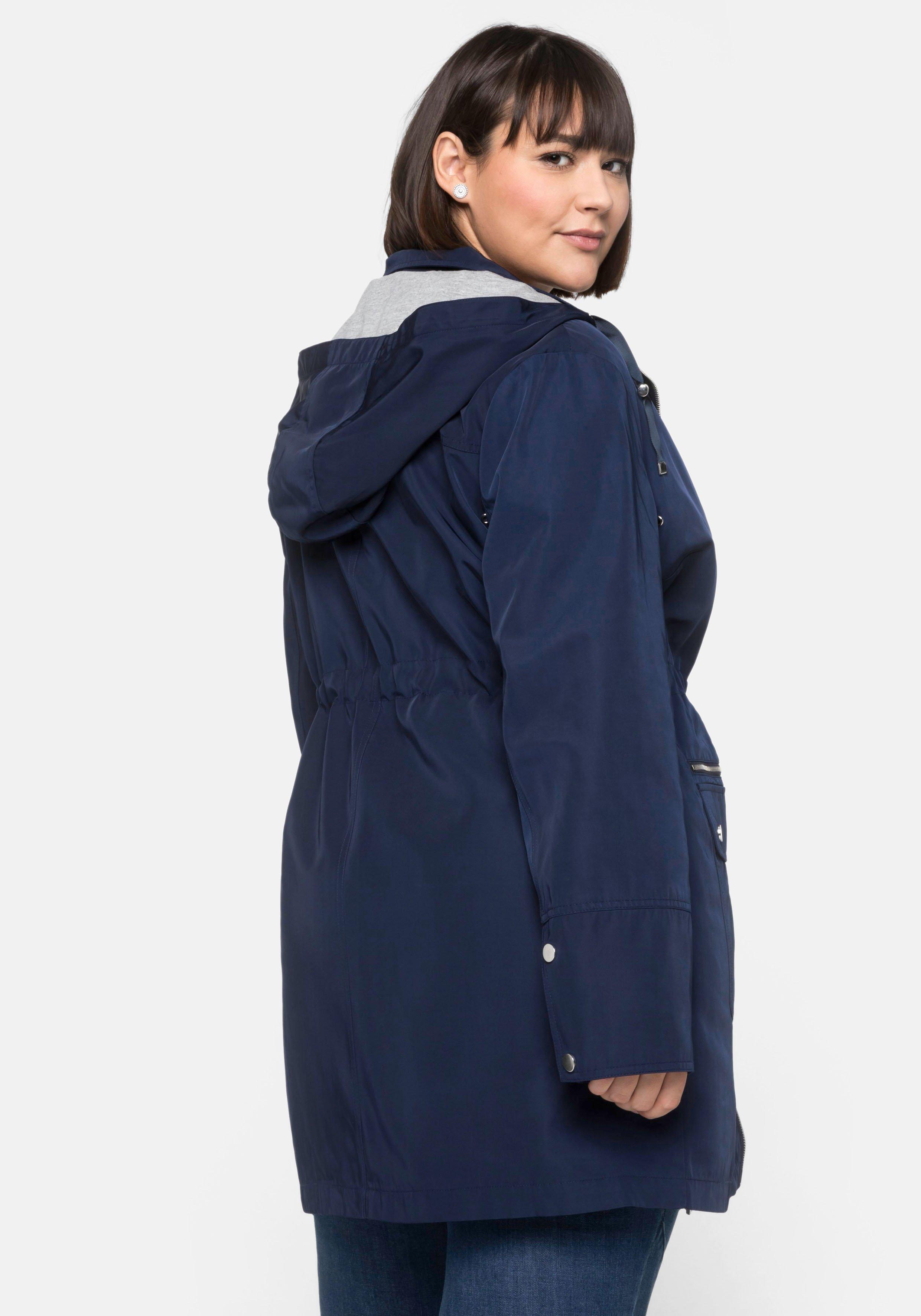 Outdoorjacke mit Kapuze und 2-Wege-Reißverschluss