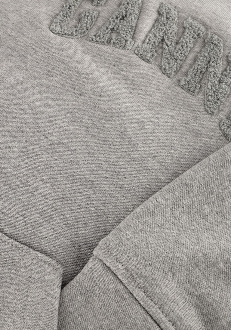 grijze ganni truien/vesten heavy terry jersey zip hoodie